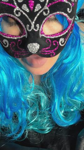 amateur long tongue milf mask tongue fetish wife gif