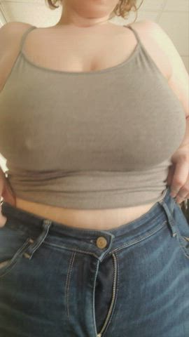 boobs bouncing tits jeans gif