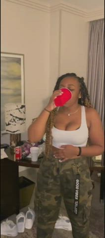 big tits body busty ebony gamer girl huge tits natural tits nerd thick tits gif