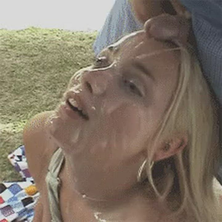 Blonde Cum In Mouth Cum Swallow gif