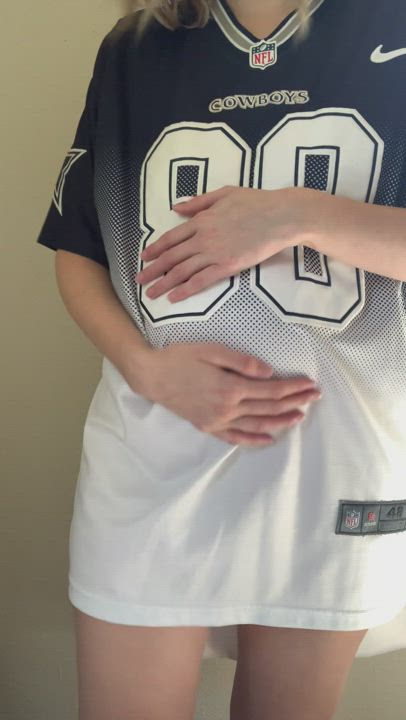 Belly Button Football MILF Pregnant gif