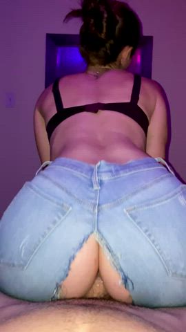 Amateur Babe Jeans OnlyFans Reverse Cowgirl Riding Wet Pussy