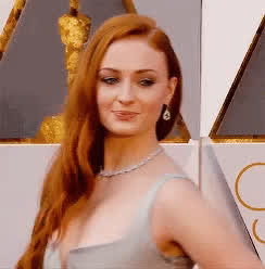 Celebrity Dress Redhead Sophie Turner gif