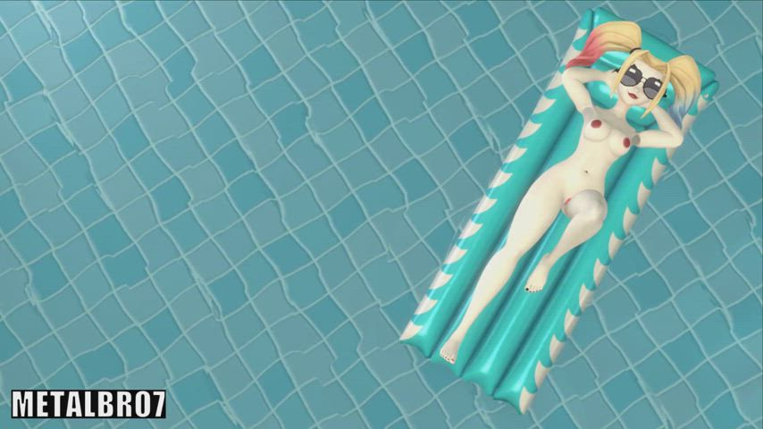 ass harley quinn nude swimming pool gif