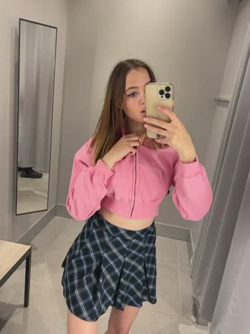 It's so hot in this fitting room [flash]