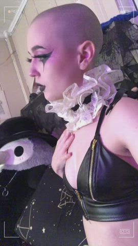 Goth Lingerie Petite Selfie gif