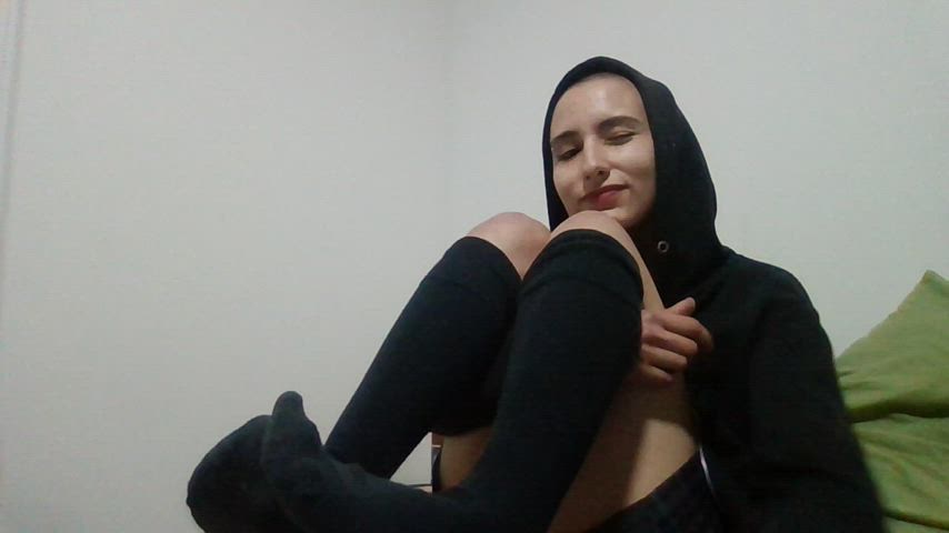 Alt Foot Fetish Goth Knee High Socks Socks Soles gif