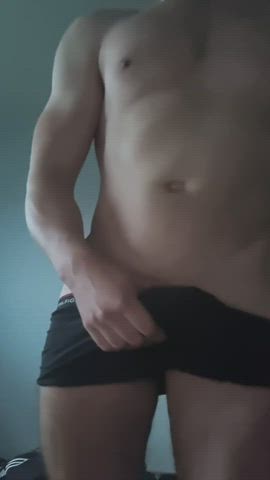 bulge male masturbation masturbating naked nude solo gif