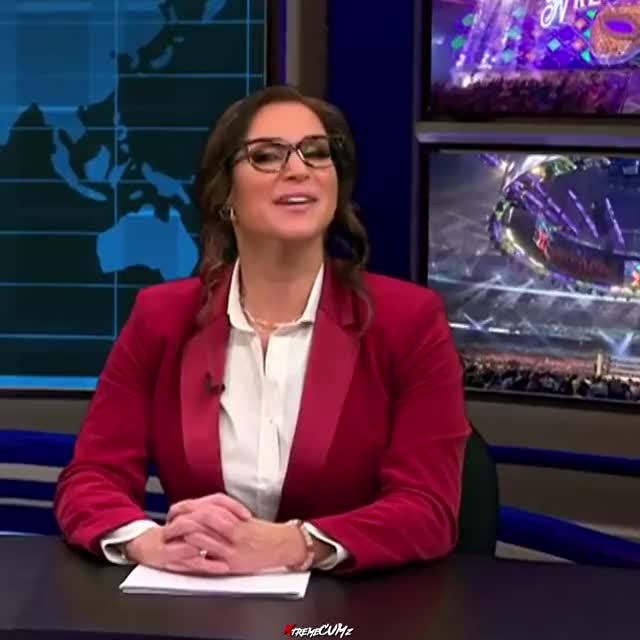 Stephanie McMahon makes for a very sexy news anchor.