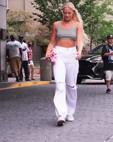 blonde boobs celebrity tease gif