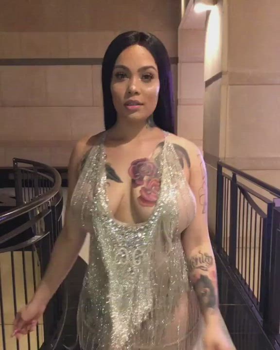 See through dress in public