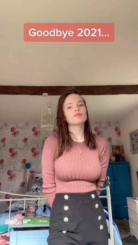 british brunette busty tiktok wholesome gif