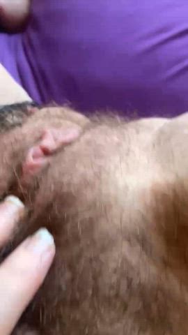 hairy pussy hairy clit rubbing clit big clit gif