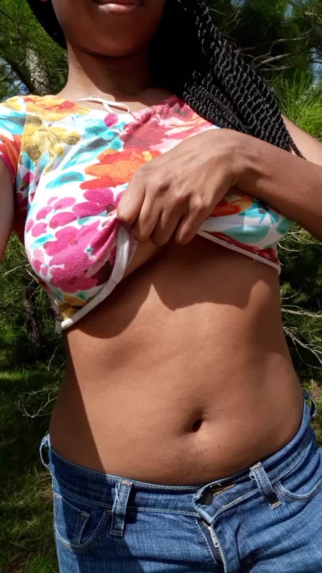 Dropping my tits out of my crop top