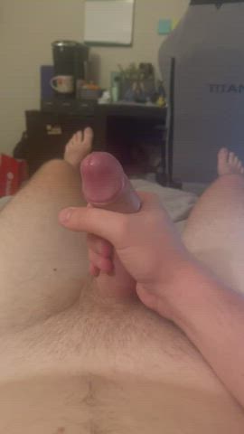 cock masturbating precum gif