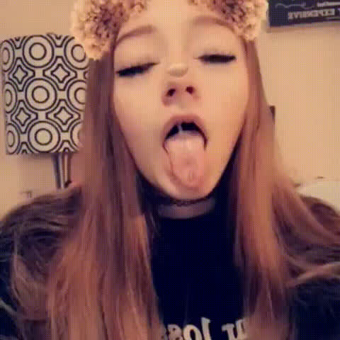 Ahegao Spit Tongue Fetish gif