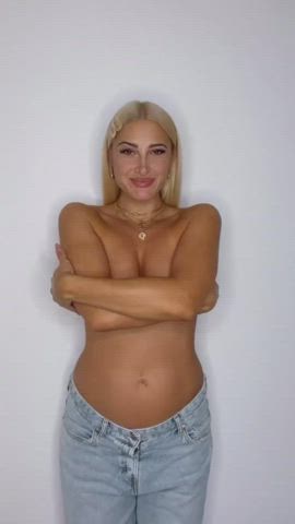 celebrity greek pregnant topless gif