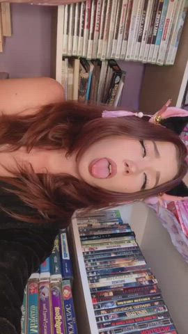 ahegao cosplay r/catgirls gif