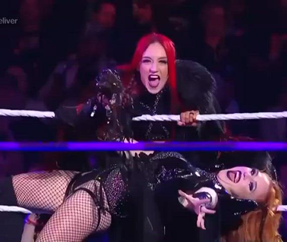 cute freaks goth redhead slut slutty wrestling gif