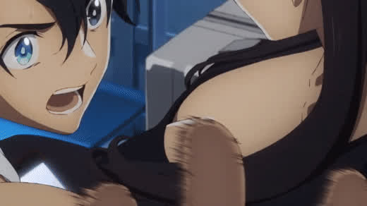 anime big tits cleavage gif