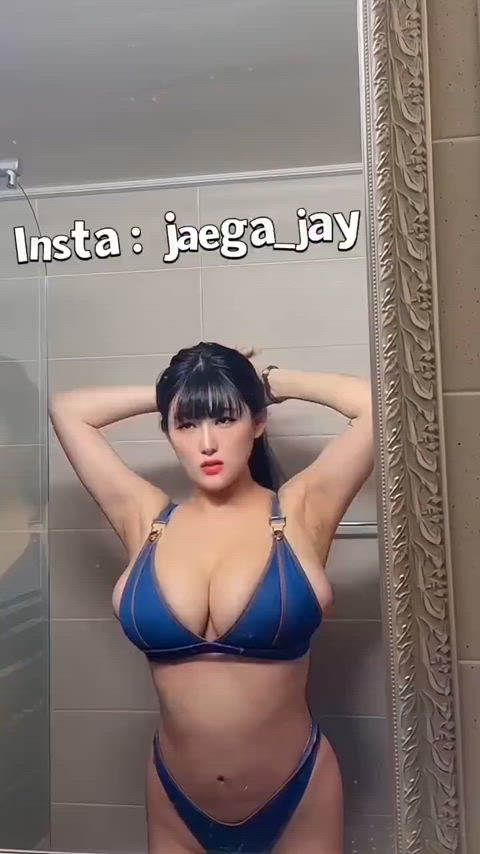 asian big tits bikini boobs huge tits korean solo gif