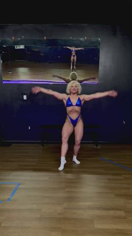 blonde gym muscles gif