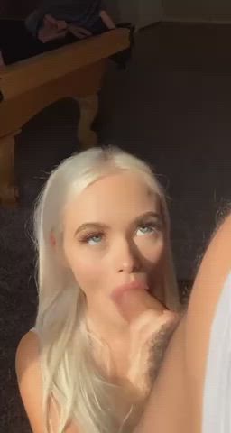 blonde blowjob eye contact gif