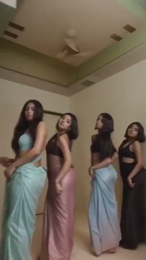 actress bollywood desi saree tiktok twerking gif