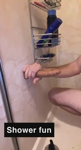 dildo masturbating shower gif