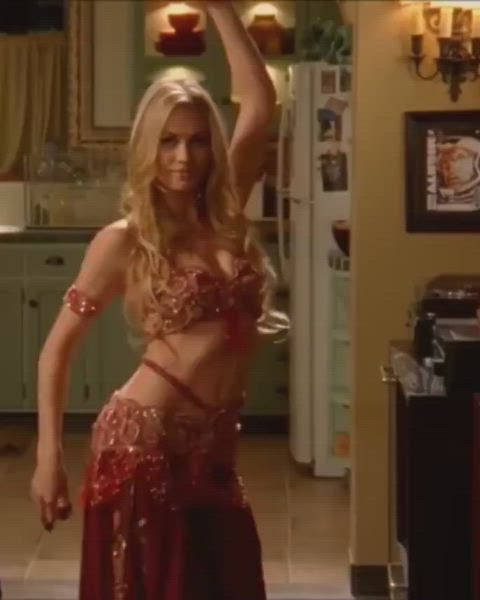 blonde celebrity dancing yvonne strahovski gif