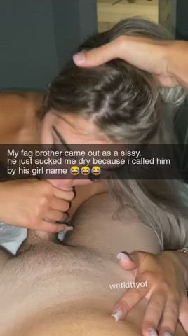 I love when my brother's friends post me covered in cum on their Snap! ???