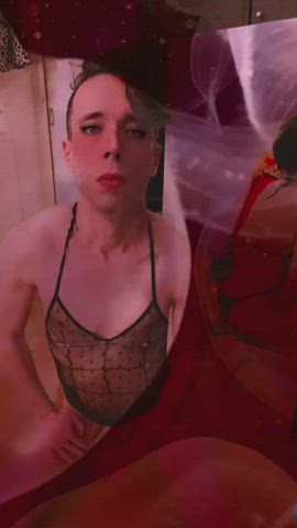 big dick femboy lingerie male masturbation masturbating twink gif