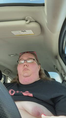 BBW Boobs Car gif