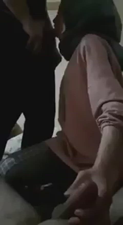 blowjob desi face fuck group sex handjob hijab muslim threesome gif