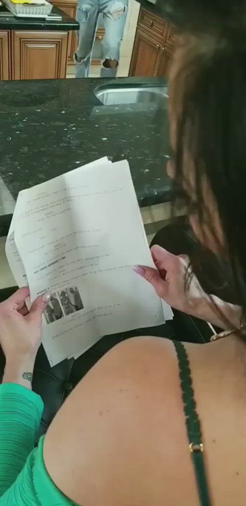 Kendra Lust making sure the script is right!