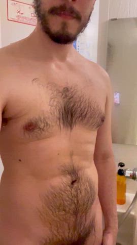 big dick hairy chest thick cock gif