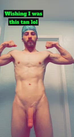 abs bathroom big dick cum male masturbation muscles shower workout gif