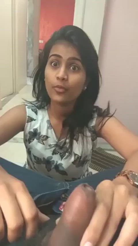 blowjob desi girlfriend handjob teasing gif