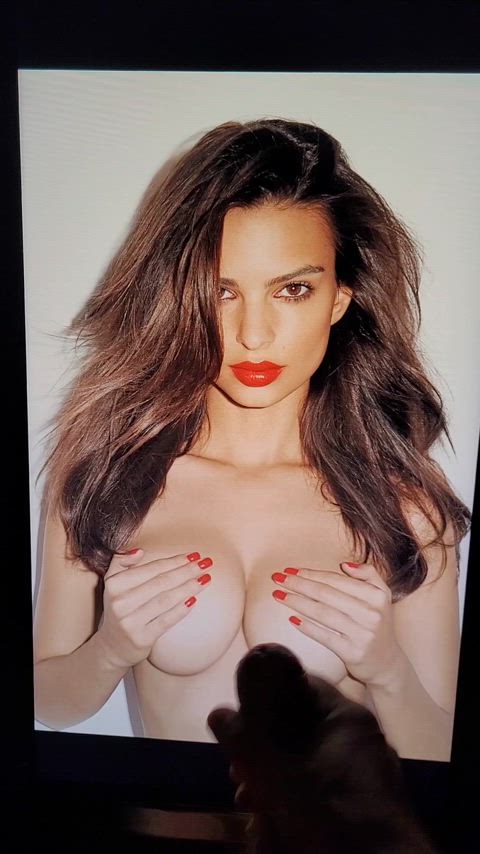 celebrity cum cum on tits cumshot emily ratajkowski facial thick cock tribute celebs