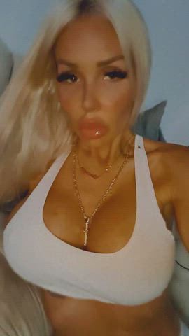 babe blonde boobs camgirl fake boobs fake tits sex doll tattoo underboob gif