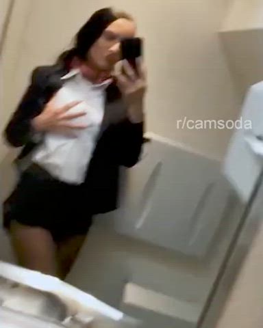 Masturbating Selfie Stewardess Strip gif