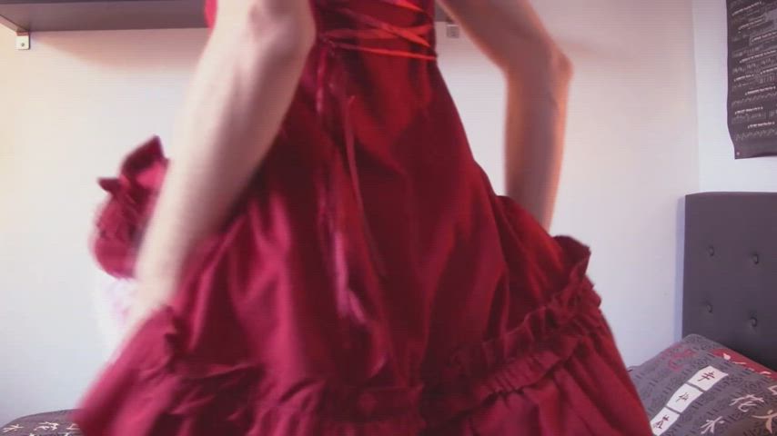 ass crossdressing dress lingerie sissy upskirt gif