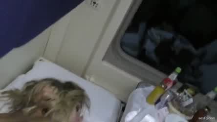 Young Sexy Blonde Rides In The Compartment