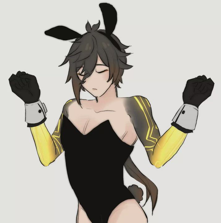 Bunny Zhongli Dancing (torii aka @kenmacookie)