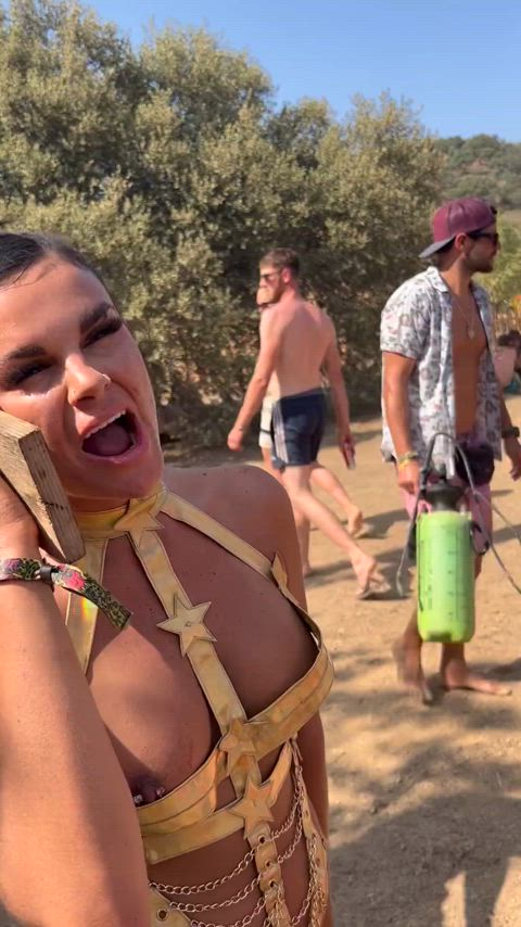 festival nipslip tits gif