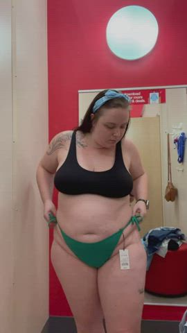 BBW Big Tits Changing Room Chubby OnlyFans Public Swimsuit Tits gif
