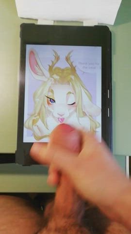 Sexy bunny gets a milky treat (artist: unknown)(a suggestion from my profile thread