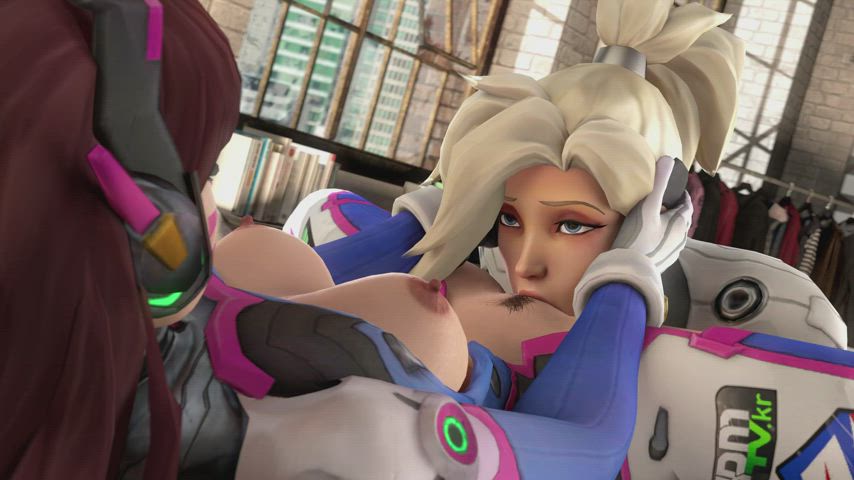 Mercy Licking D.Va's Pussy (ToastedMicrowave)