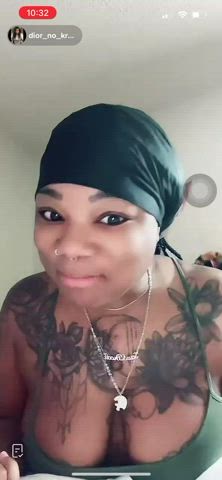 accidental big tits ebony nipple nipple piercing nipslip tiktok gif