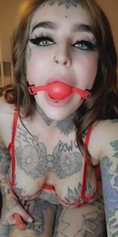 bdsm candle wax daddy gagged huge tits milf submissive gif